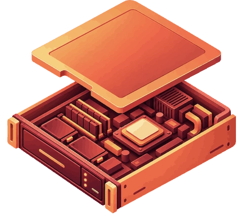 Ilustrasi bare metal server Nevametal di data center Nevacloud